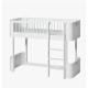 Wood Mini+ Kids Low Loft Bed | White
