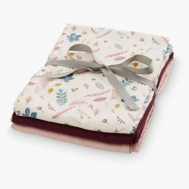 Muslin Cloth, Mix 3 Pack | Leaves Rose