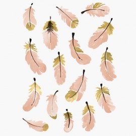 Pink Feathers Stickers