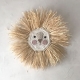 Crochet and raffia lion's head - ochre